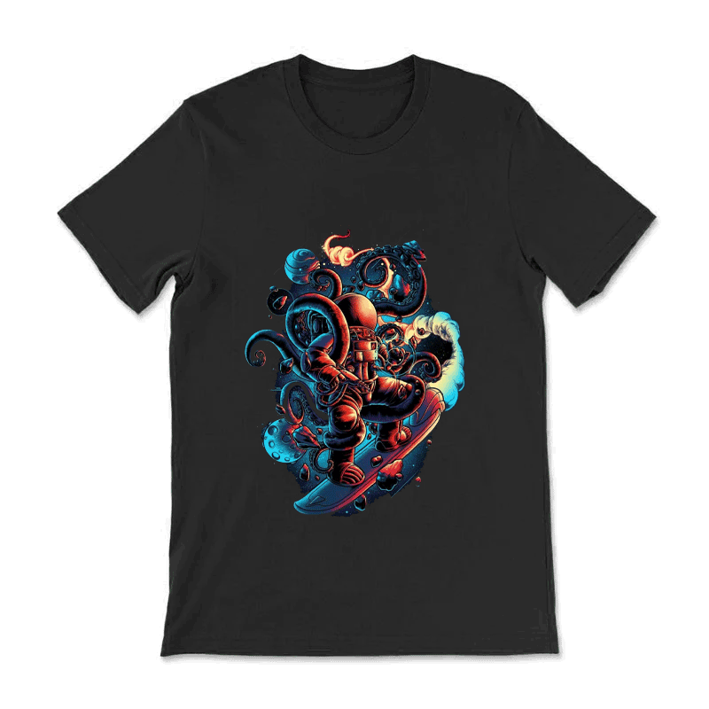 Astronaut Skateboard Print Women'S T-Shirt
