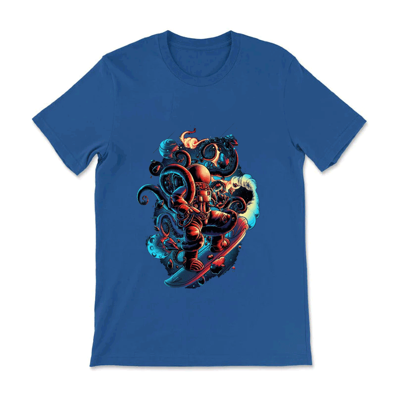 Astronaut Skateboard Print Women'S T-Shirt