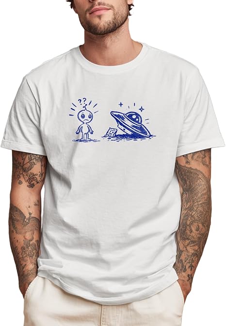 domirica Men's Solid 100% Cotton Graphic Short Sleeve