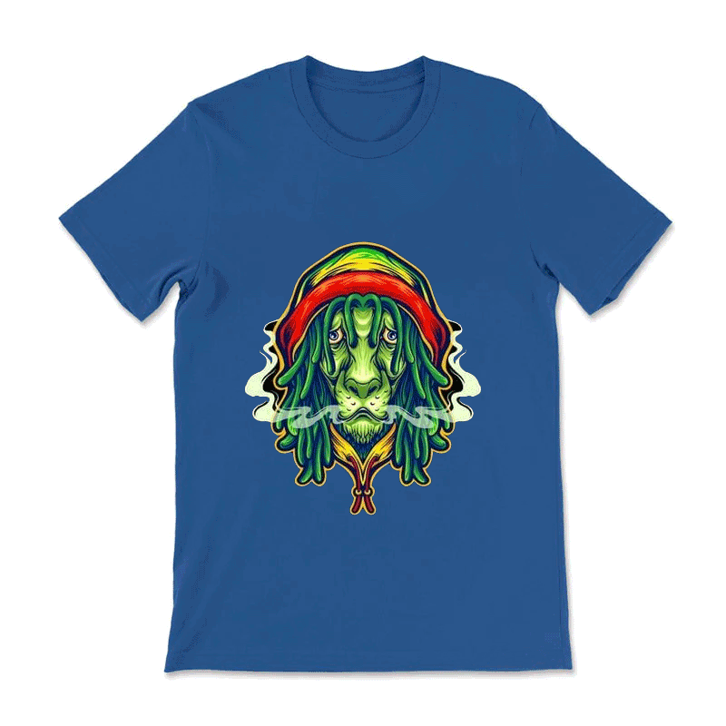 Blue Lion Print Women'S T-Shirt
